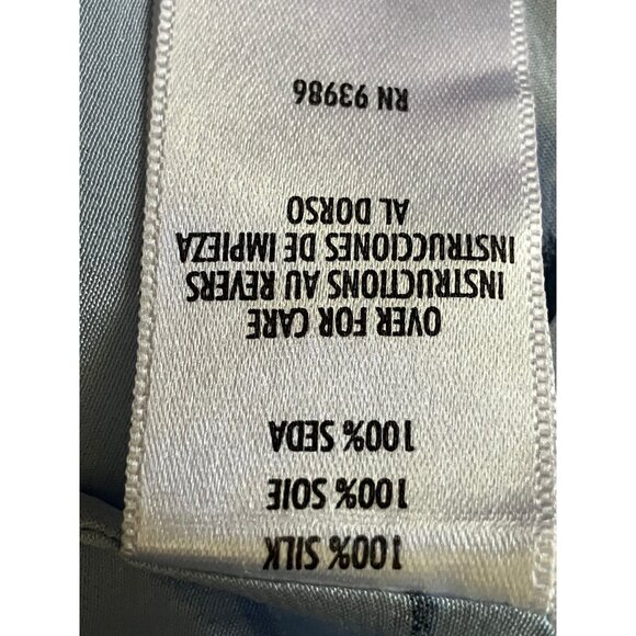 Casual Corner ANNEX Woman Blue Silk  Short Sleeves Collar Buttons Blouse Top 22W - Picture 6 of 13